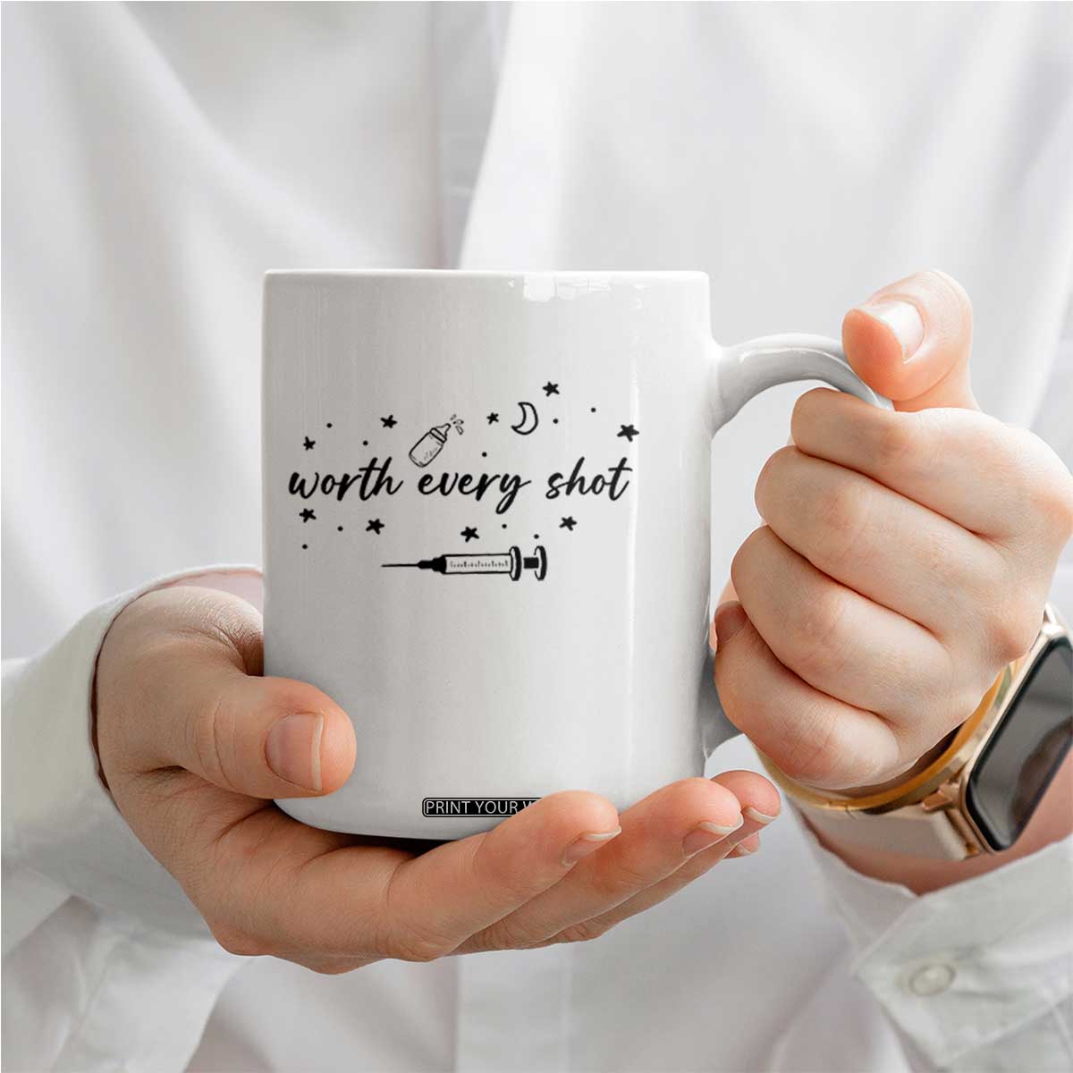 Worth Every Shot Coffee Mug IVF Baby Pregnancy Announcement TS10 Print Your Wear