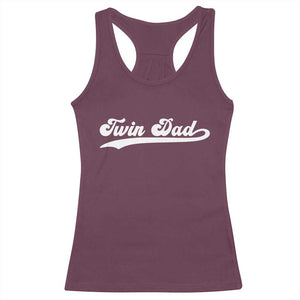 Twin Dad Racerback Tank Top Vintage Retro Style Fathers Day Presents TS10 Maroon Print Your Wear