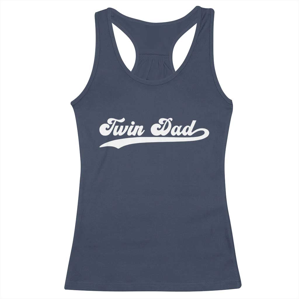 Twin Dad Racerback Tank Top Vintage Retro Style Fathers Day Presents TS10 Navy Print Your Wear