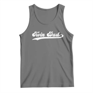 Twin Dad Tank Top Vintage Retro Style Fathers Day Presents TS10 Black Heather Print Your Wear