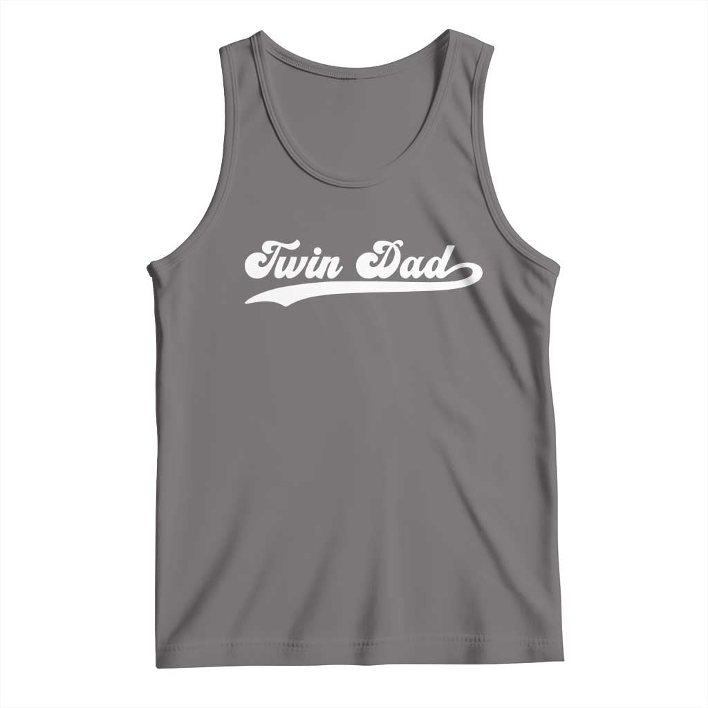 Twin Dad Tank Top Vintage Retro Style Fathers Day Presents TS10 Deep Heather Print Your Wear