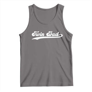 Twin Dad Tank Top Vintage Retro Style Fathers Day Presents TS10 Deep Heather Print Your Wear