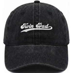 Twin Dad Washed Cotton Baseball Cap Vintage Retro Style Fathers Day Presents TS10 Print Your Wear