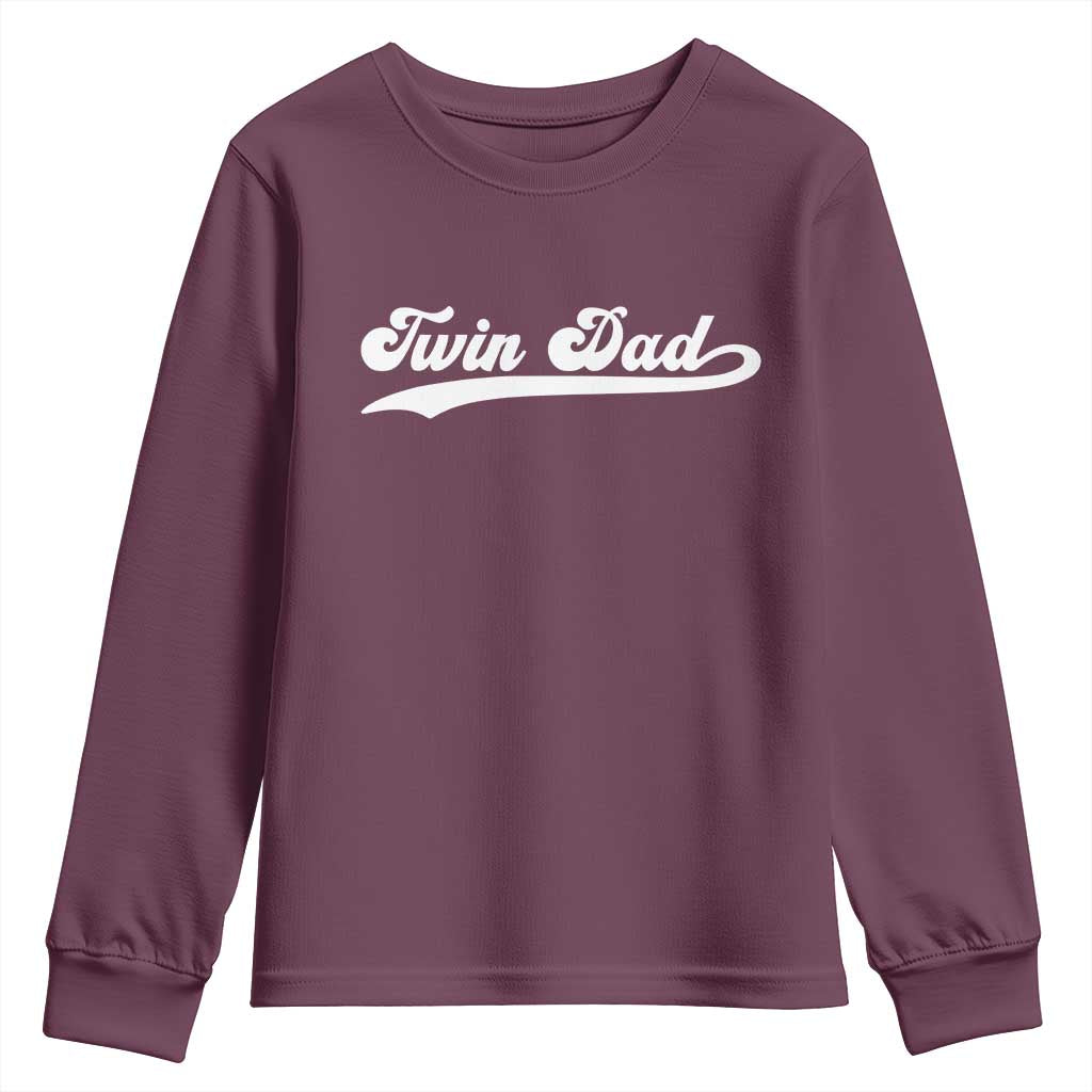 Twin Dad Youth Sweatshirt Vintage Retro Style Fathers Day Presents TS10 Maroon Print Your Wear