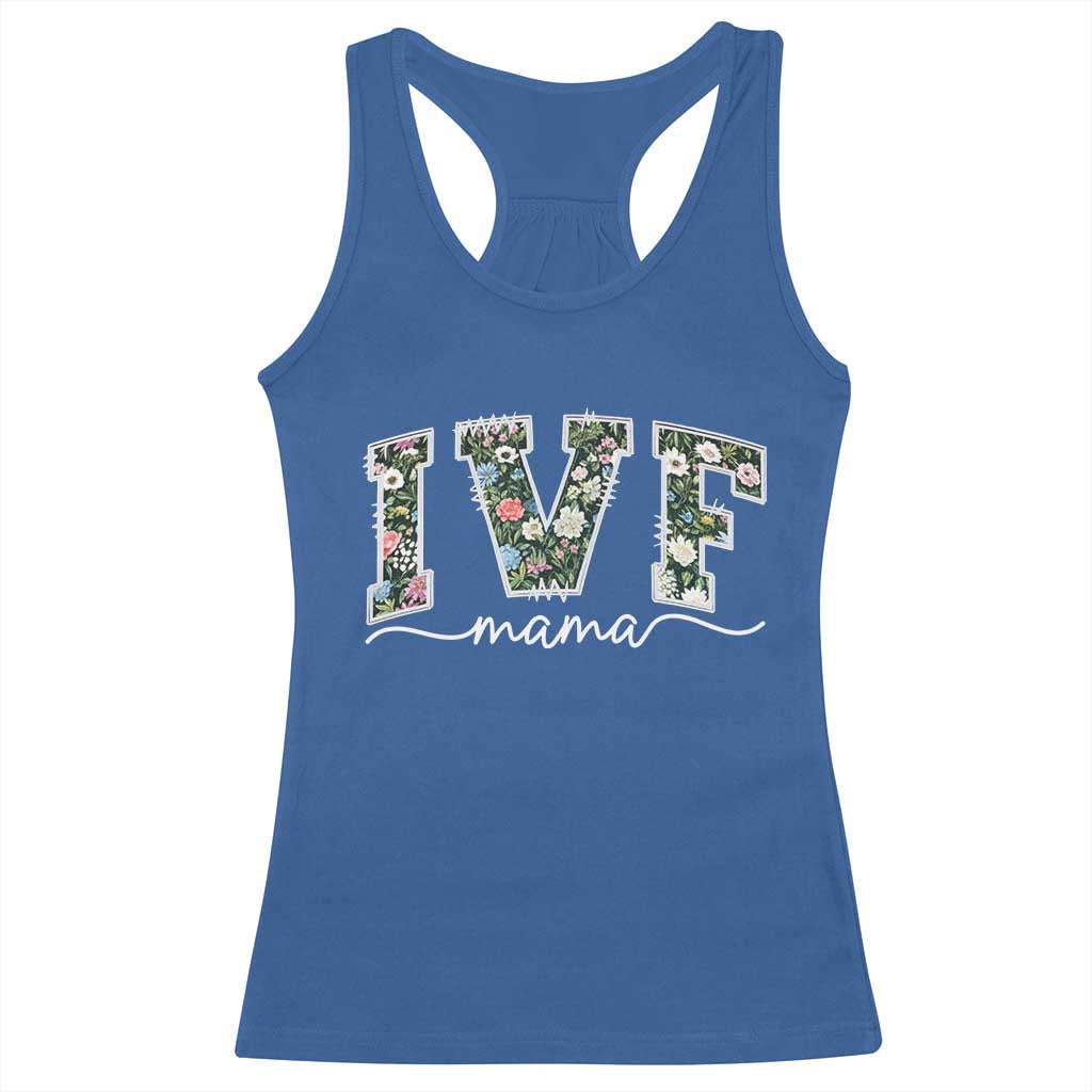 IVF Mama Racerback Tank Top Floral Mom Mothers Day TS10 Royal Blue Print Your Wear