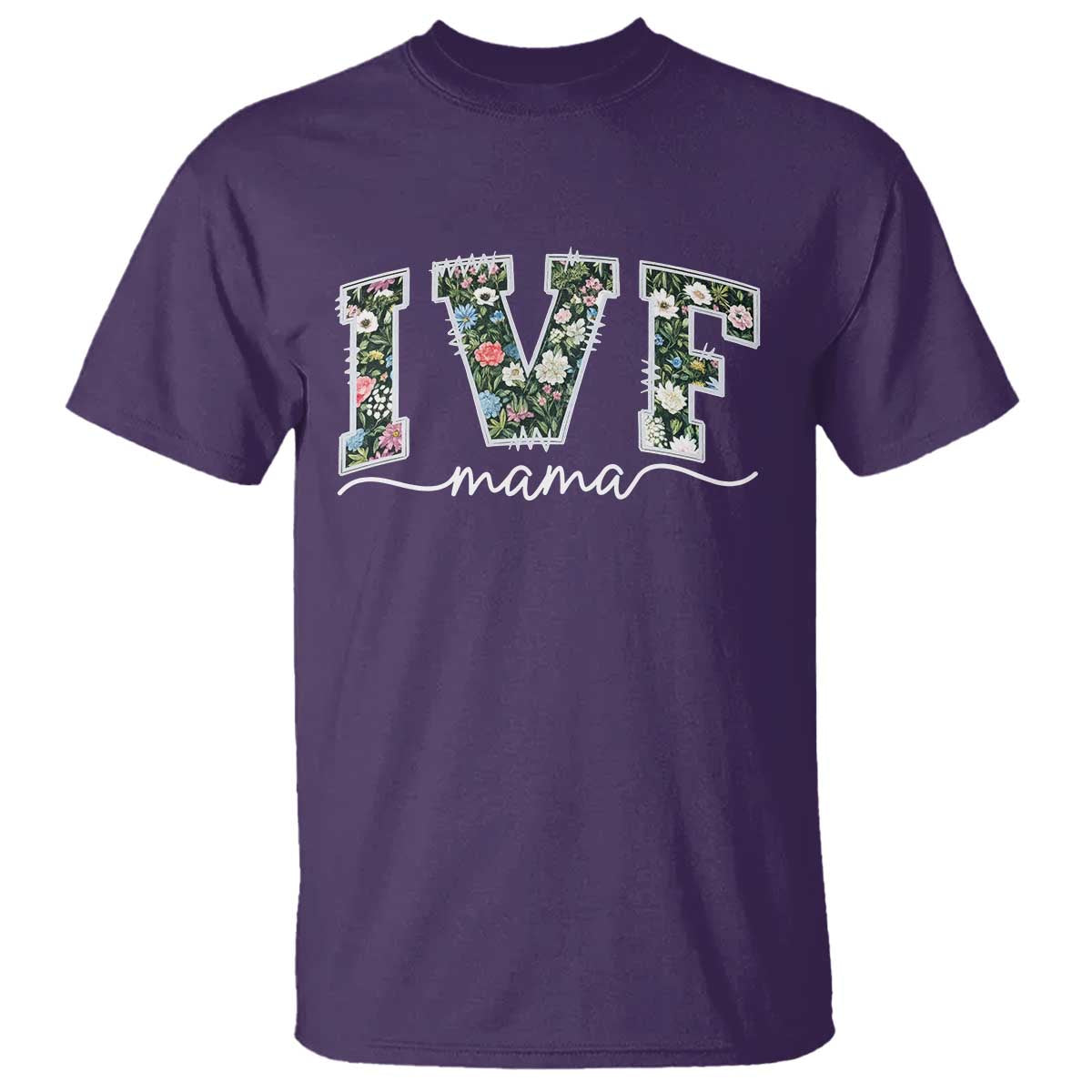 IVF Mama T Shirt Floral Mom Mothers Day TS10 Purple Print Your Wear