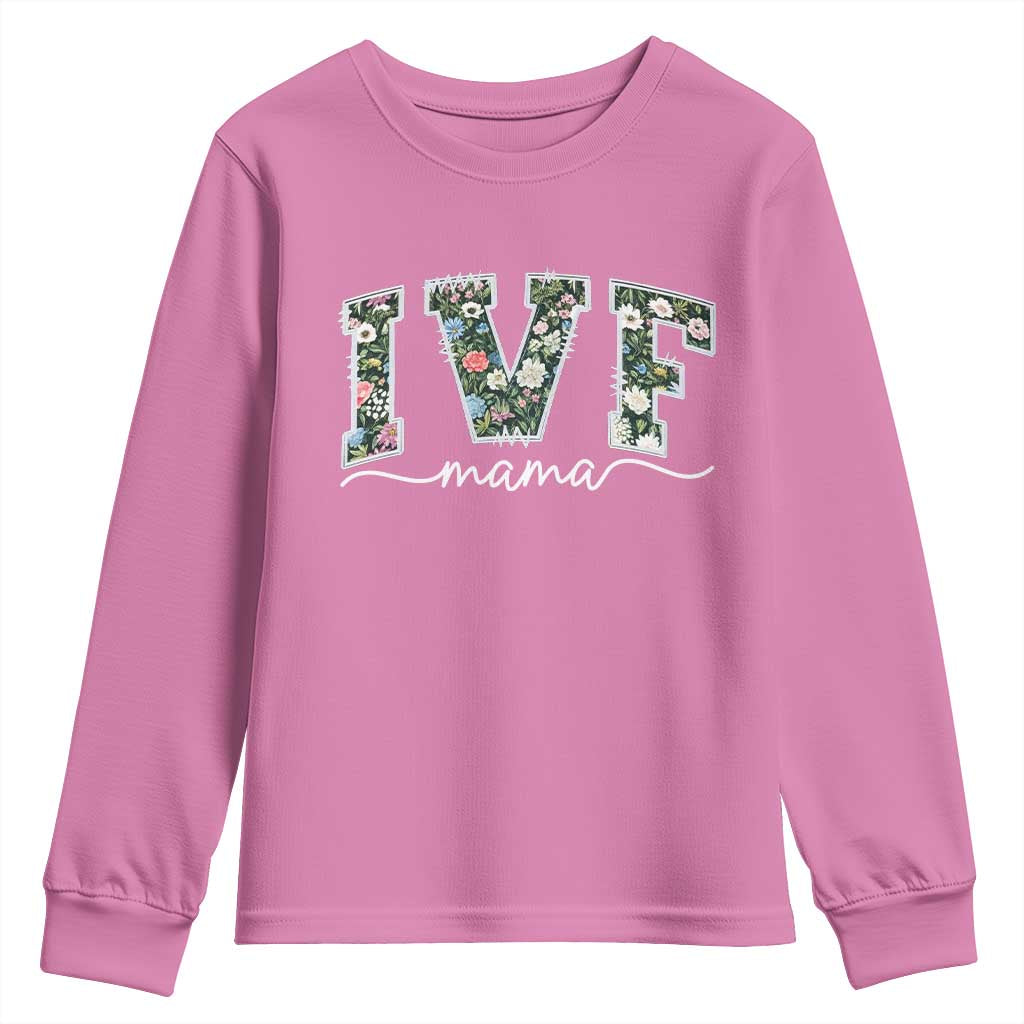 IVF Mama Youth Sweatshirt Floral Mom Mothers Day TS10 Azalea Print Your Wear