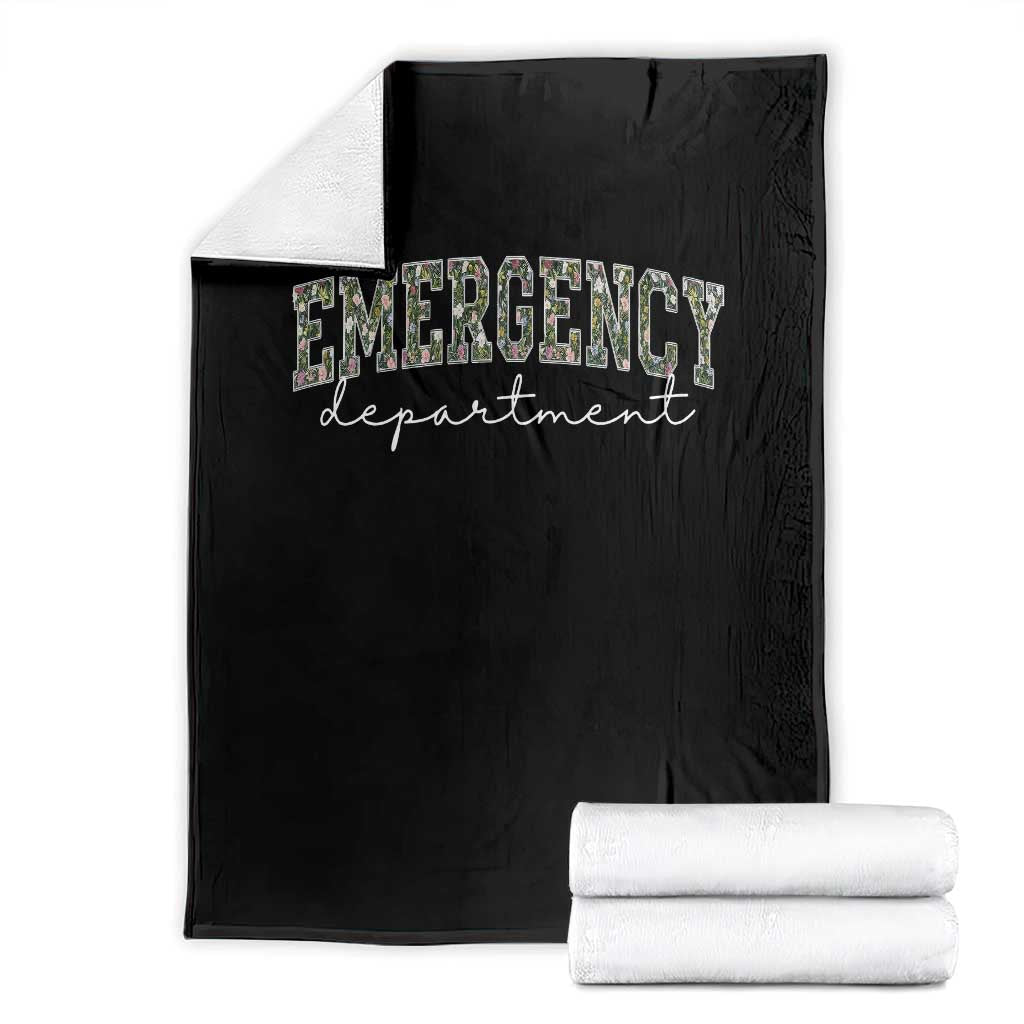 Floral Emergency Department Throw Blanket ER Nurse Gift TS10 Black Print Your Wear