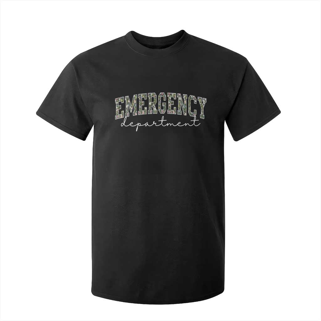 Floral Emergency Department T Shirt For Kid ER Nurse Gift TS10 Black Print Your Wear