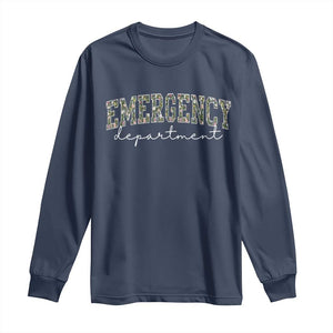 Floral Emergency Department Long Sleeve Shirt ER Nurse Gift TS10 Navy Print Your Wear