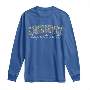 Floral Emergency Department Long Sleeve Shirt ER Nurse Gift TS10 Royal Blue Print Your Wear