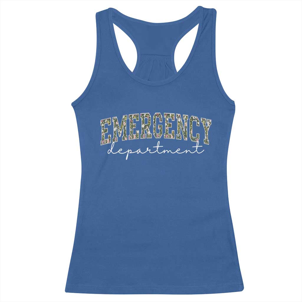 Floral Emergency Department Racerback Tank Top ER Nurse Gift TS10 Royal Blue Print Your Wear