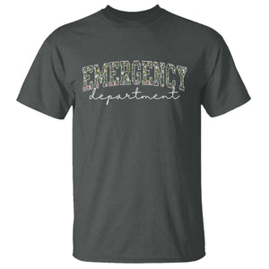 Floral Emergency Department T Shirt ER Nurse Gift TS10 Dark Heather Print Your Wear