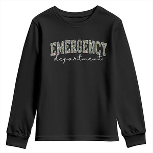 Floral Emergency Department Youth Sweatshirt ER Nurse Gift TS10 Black Print Your Wear