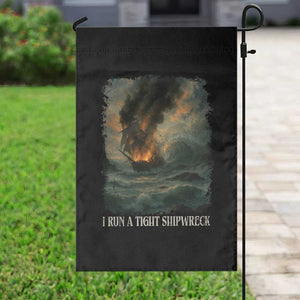 I Run a Tight Shipwreck Garden Flag Homeschool Mama Cool Mom TS10 Print Your Wear