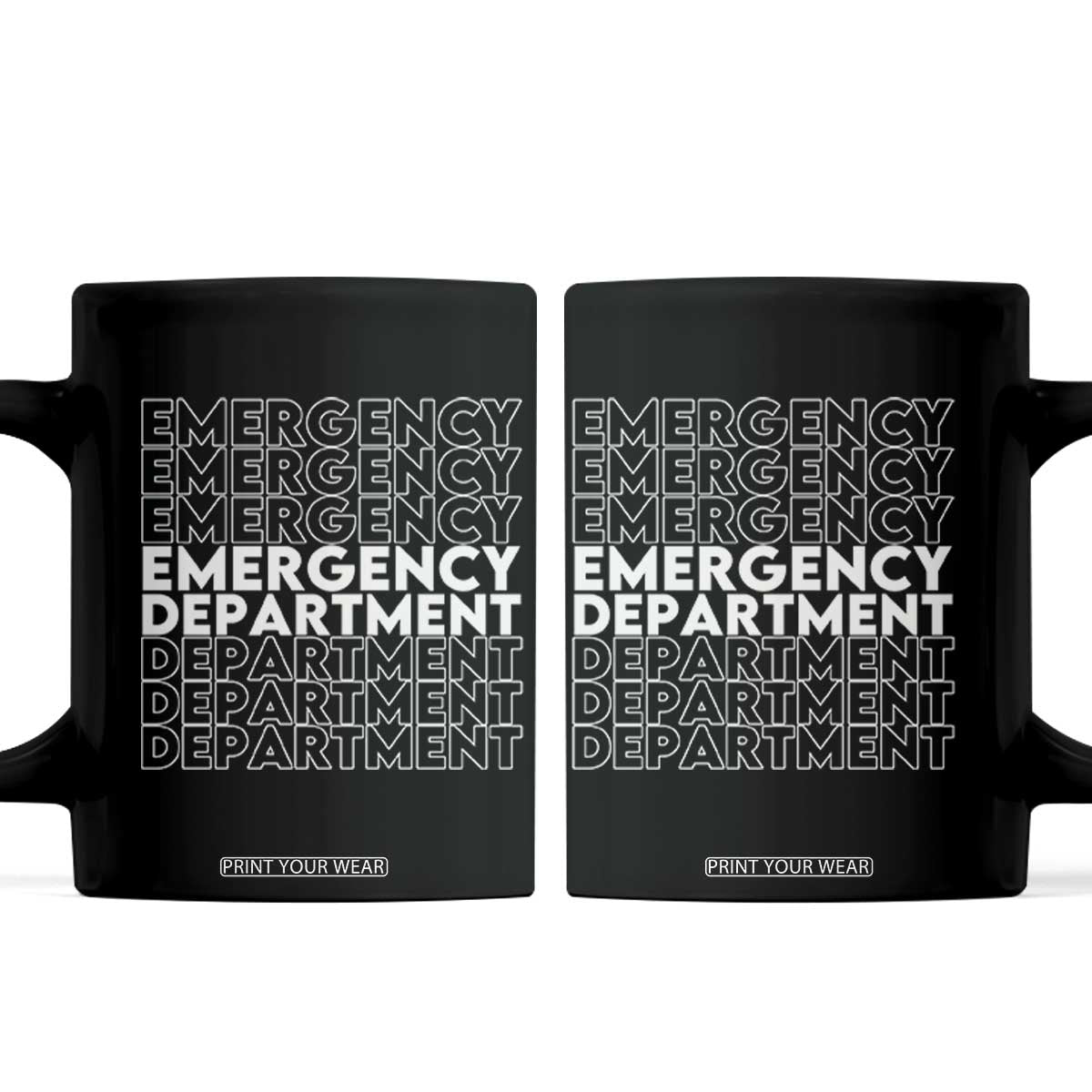 Emergency Department Coffee Mug Retro ER Nurse Gift TS10 Black Print Your Wear