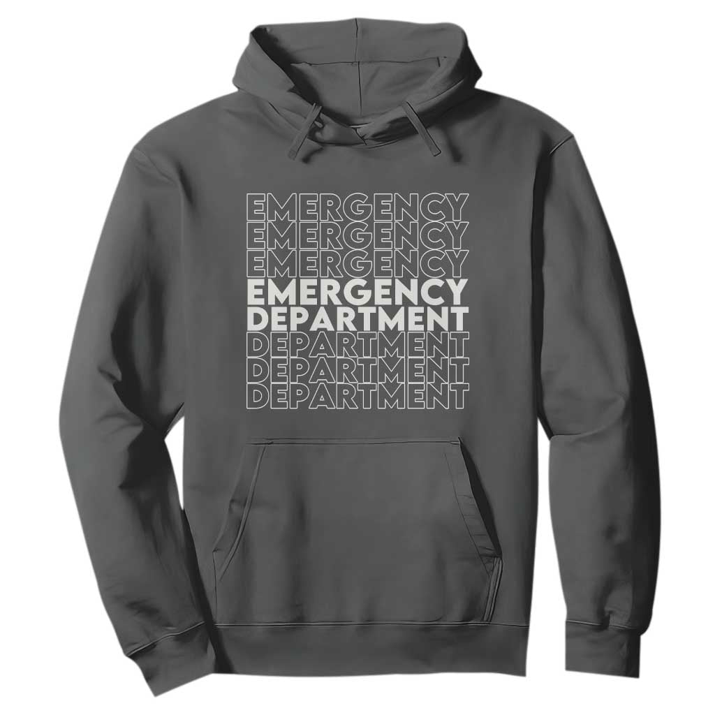 Emergency Department Hoodie Retro ER Nurse Gift TS10 Dark Heather Print Your Wear