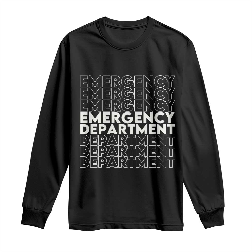 Emergency Department Long Sleeve Shirt Retro ER Nurse Gift TS10 Black Print Your Wear
