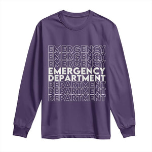 Emergency Department Long Sleeve Shirt Retro ER Nurse Gift TS10 Purple Print Your Wear