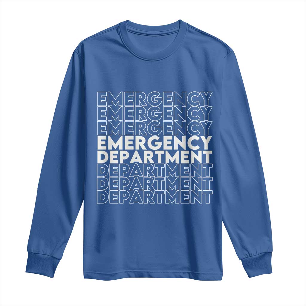 Emergency Department Long Sleeve Shirt Retro ER Nurse Gift TS10 Royal Blue Print Your Wear