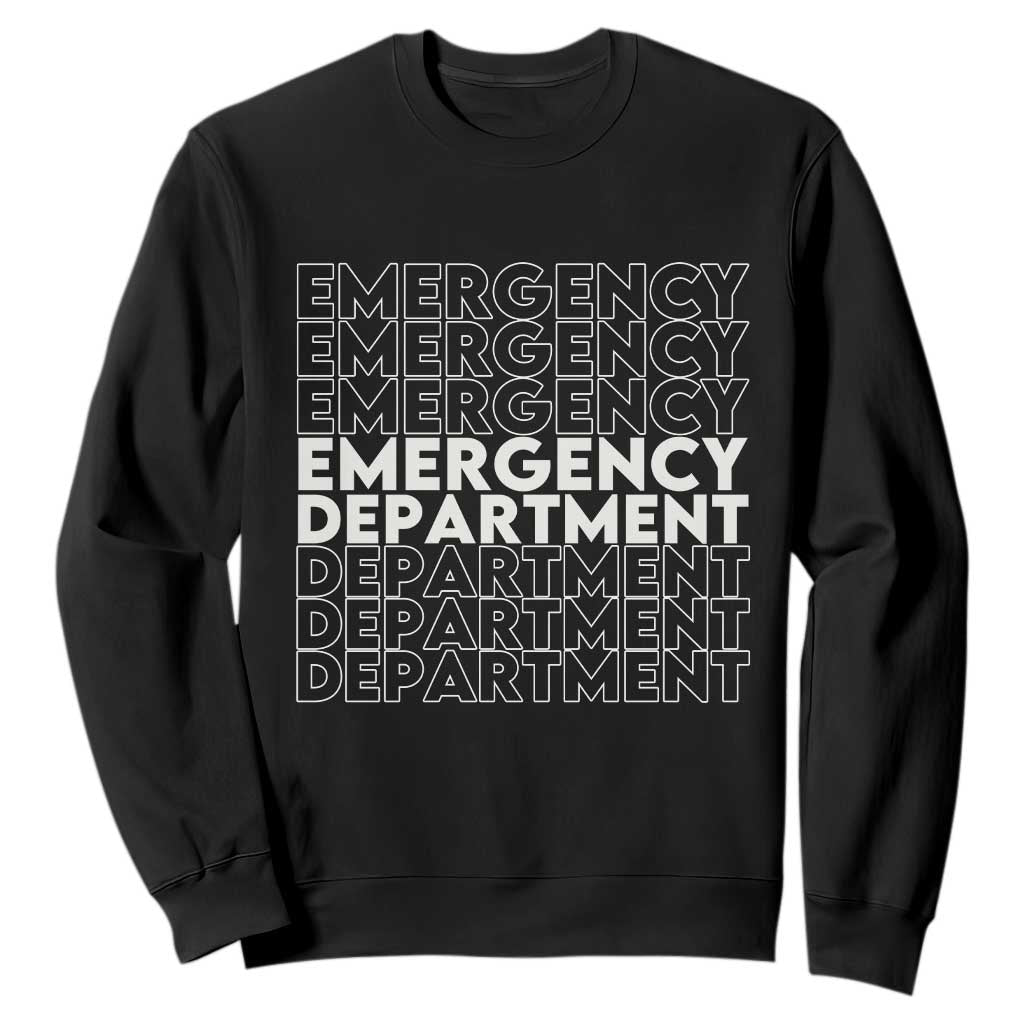 Emergency Department Sweatshirt Retro ER Nurse Gift TS10 Black Print Your Wear