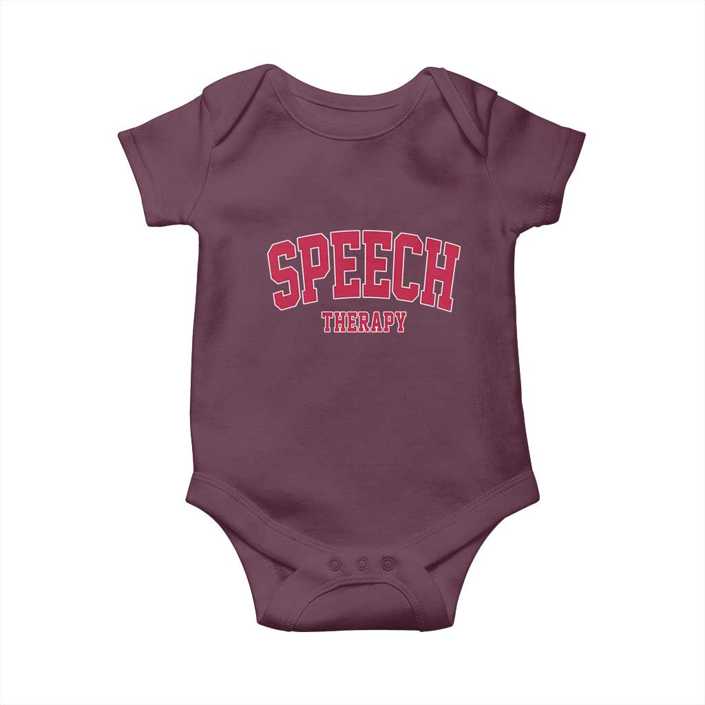 Retro Speech Therapy Baby Onesie Special Education Therapist Teacher Appreciation TS10 Maroon Print Your Wear