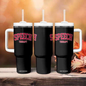 Retro Speech Therapy Tumbler With Handle Special Education Therapist Teacher Appreciation TS10 Print Your Wear