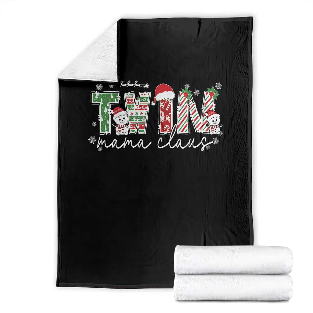 Christmas Twin Mama Claus Throw Blanket Pregnancy Announcement TS10 Black Print Your Wear
