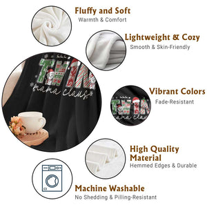 Christmas Twin Mama Claus Throw Blanket Pregnancy Announcement TS10 Print Your Wear