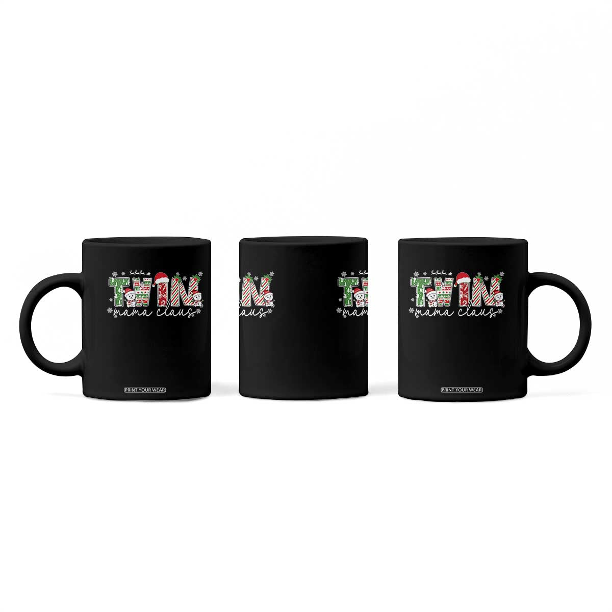 Christmas Twin Mama Claus Coffee Mug Pregnancy Announcement TS10 Print Your Wear