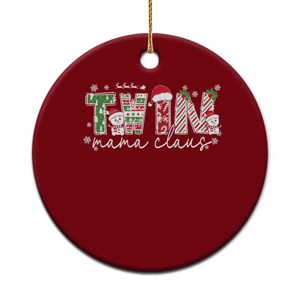 Christmas Twin Mama Claus Ceramic Ornament Pregnancy Announcement TS10 1pc Red Print Your Wear