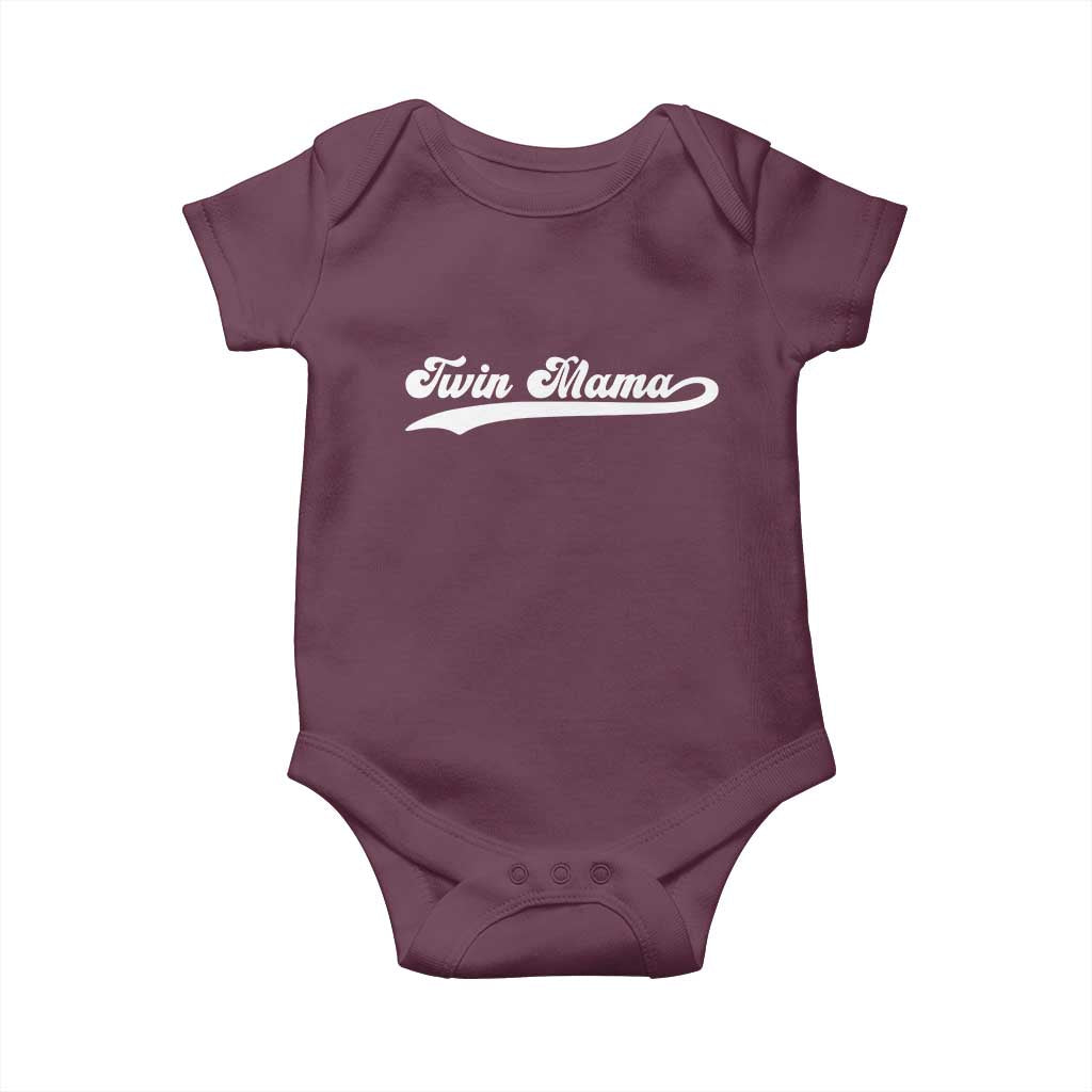 Twin Mama Baby Onesie Pregnancy Announcement New Mom Gift TS10 Maroon Print Your Wear