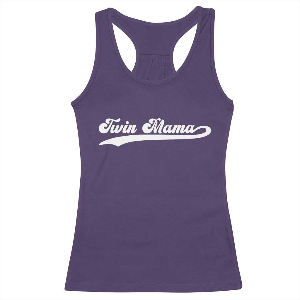 Twin Mama Racerback Tank Top Pregnancy Announcement New Mom Gift TS10 Purple Print Your Wear