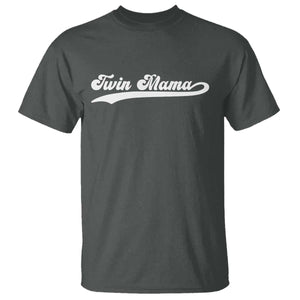 Twin Mama T Shirt Pregnancy Announcement New Mom Gift TS10 Dark Heather Print Your Wear