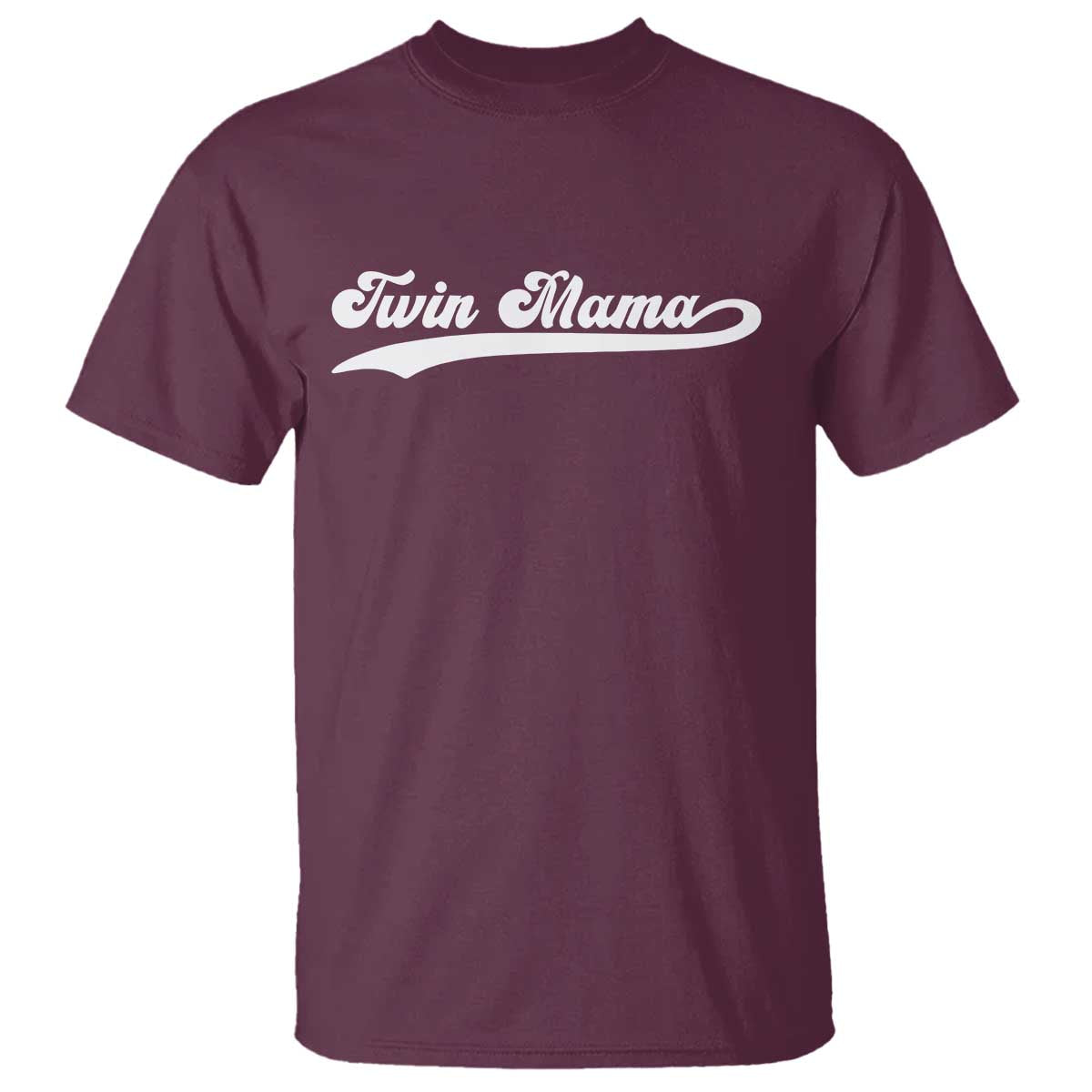 Twin Mama T Shirt Pregnancy Announcement New Mom Gift TS10 Maroon Print Your Wear