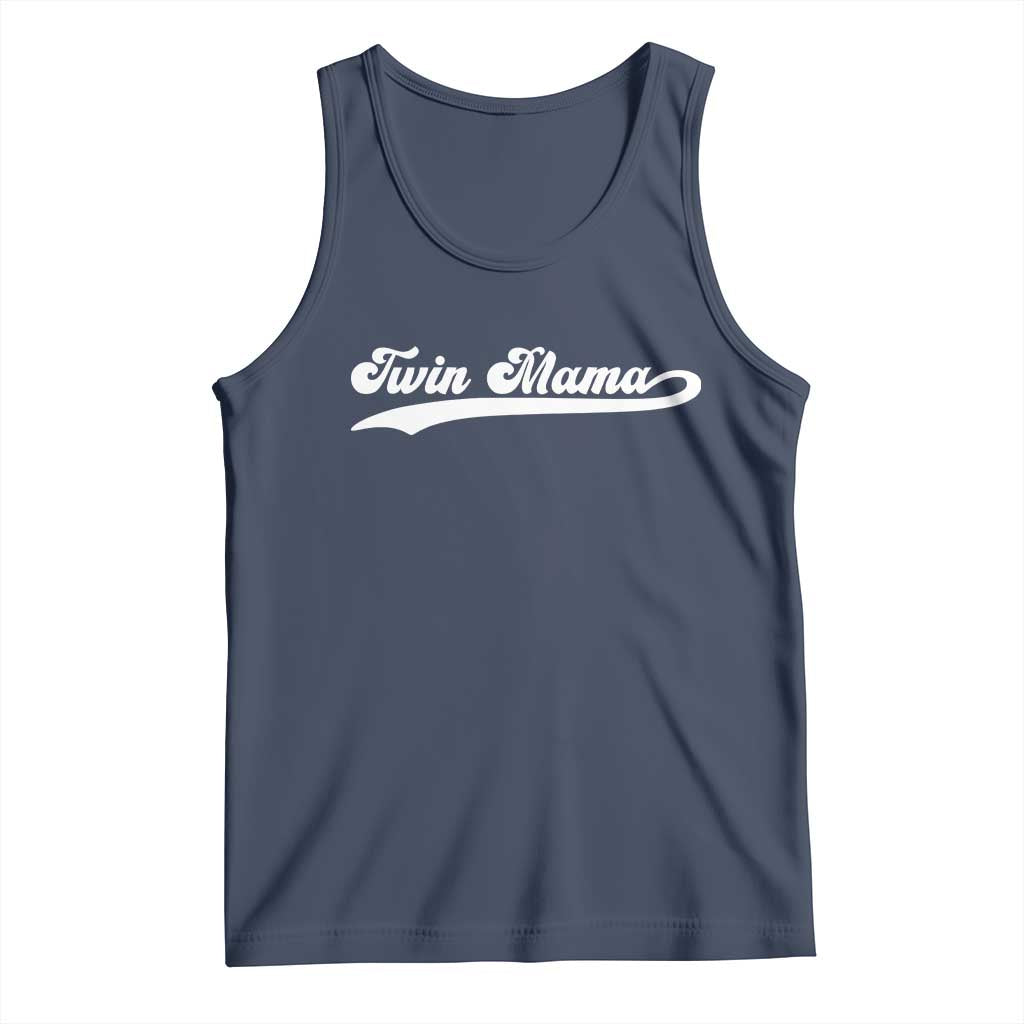 Twin Mama Tank Top Pregnancy Announcement New Mom Gift TS10 Navy Print Your Wear