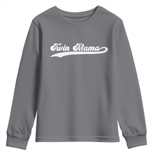 Twin Mama Youth Sweatshirt Pregnancy Announcement New Mom Gift TS10 Charcoal Print Your Wear