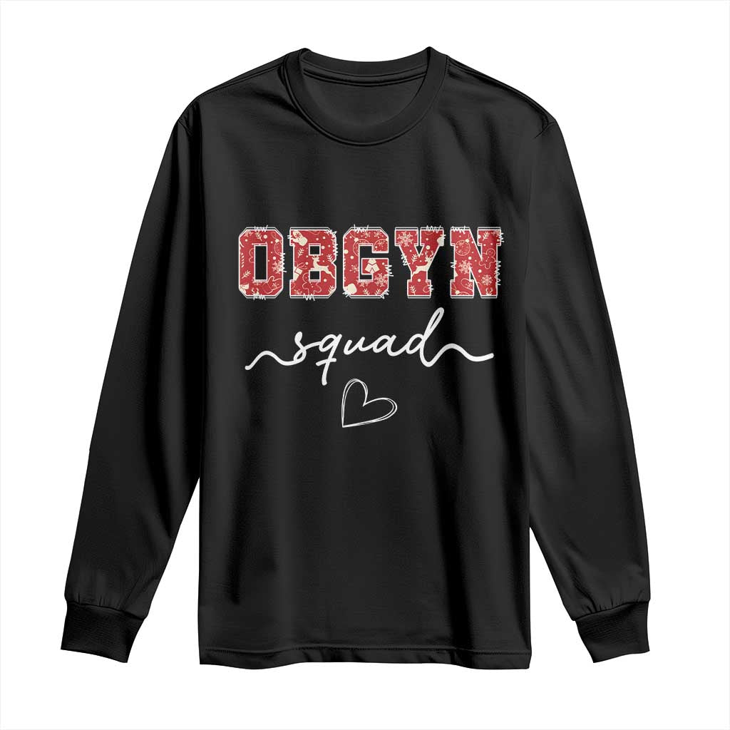 Christmas OBGYN Squad Long Sleeve Shirt Obstetrics And Gynecology Nurse TS10 Black Print Your Wear