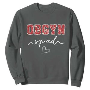 Christmas OBGYN Squad Sweatshirt Obstetrics And Gynecology Nurse TS10 Dark Heather Print Your Wear