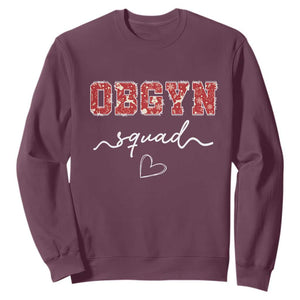 Christmas OBGYN Squad Sweatshirt Obstetrics And Gynecology Nurse TS10 Maroon Print Your Wear