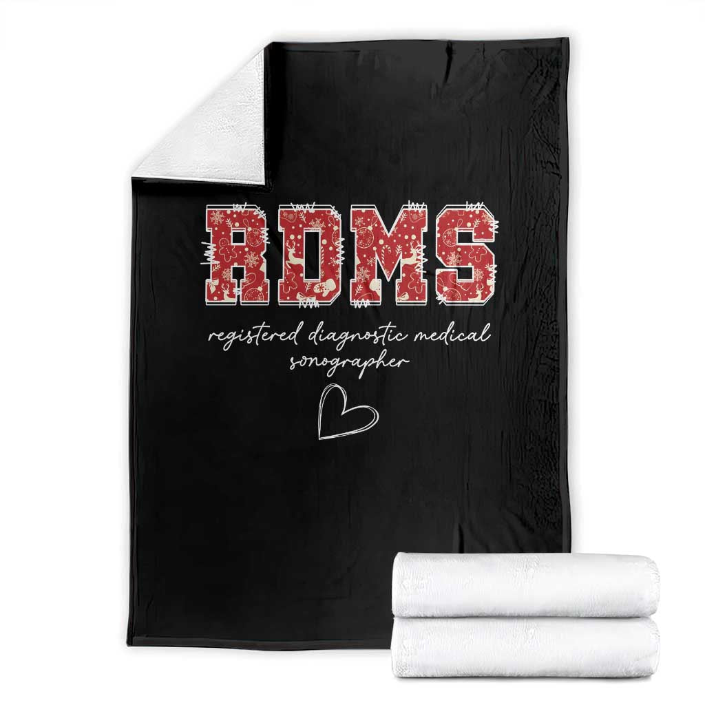 Christmas Sonographer Throw Blanket RDMS Ultrasound Tech Technologist Gift TS10 Black Print Your Wear