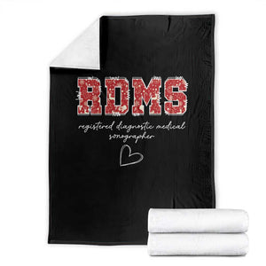 Christmas Sonographer Throw Blanket RDMS Ultrasound Tech Technologist Gift TS10 Black Print Your Wear