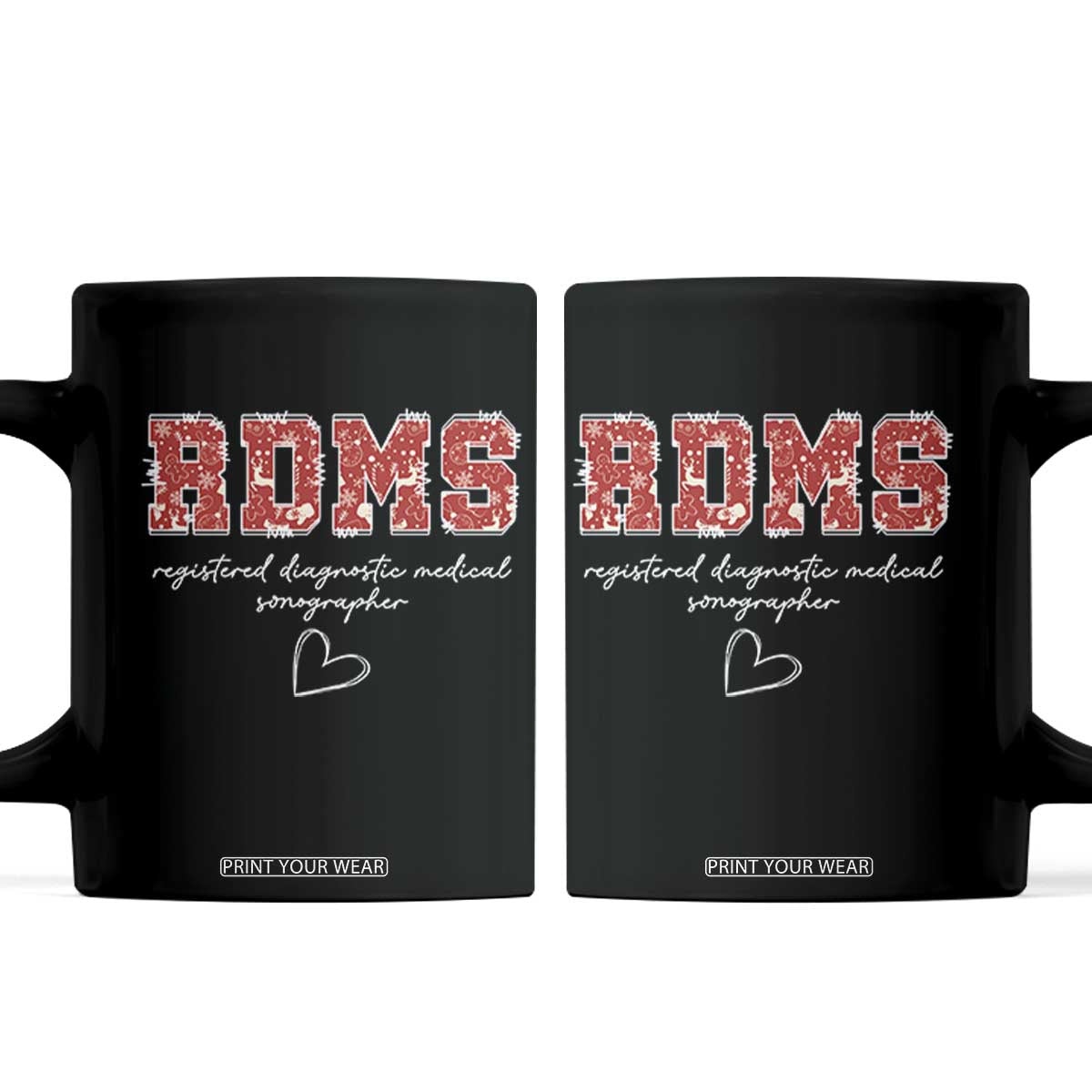Christmas Sonographer Coffee Mug RDMS Ultrasound Tech Technologist Gift TS10 Black Print Your Wear