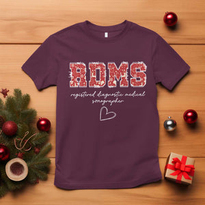 Christmas Sonographer T Shirt RDMS Ultrasound Tech Technologist Gift TS10 Maroon Print Your Wear