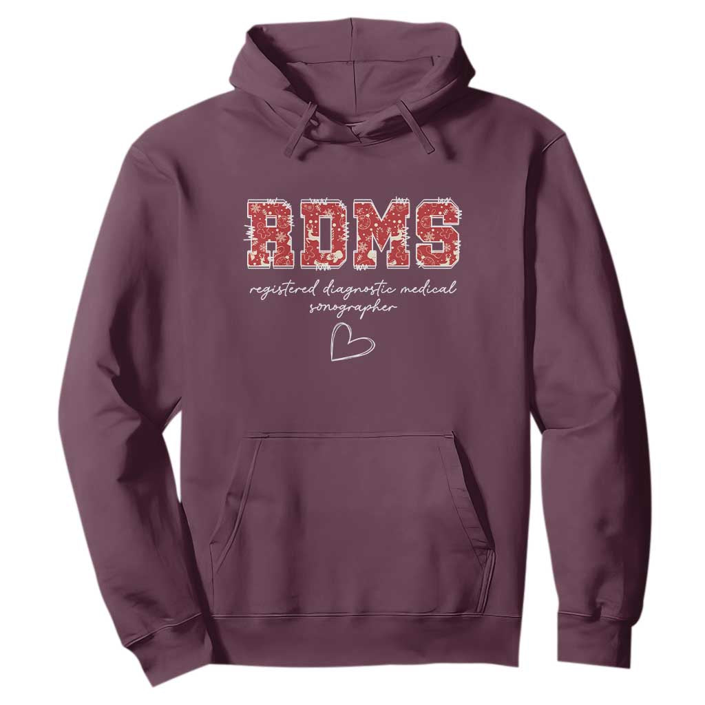 Christmas Sonographer Hoodie RDMS Ultrasound Tech Technologist Gift TS10 Maroon Print Your Wear