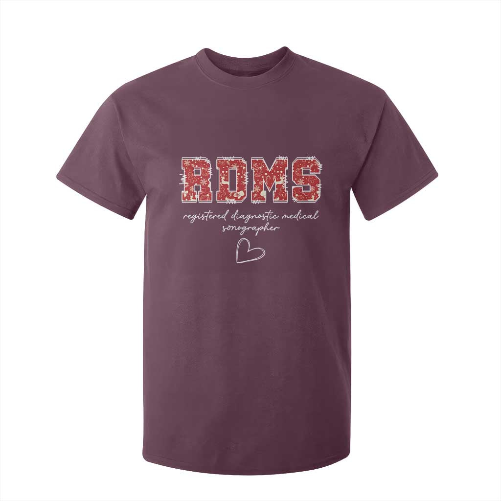 Christmas Sonographer T Shirt For Kid RDMS Ultrasound Tech Technologist Gift TS10 Maroon Print Your Wear