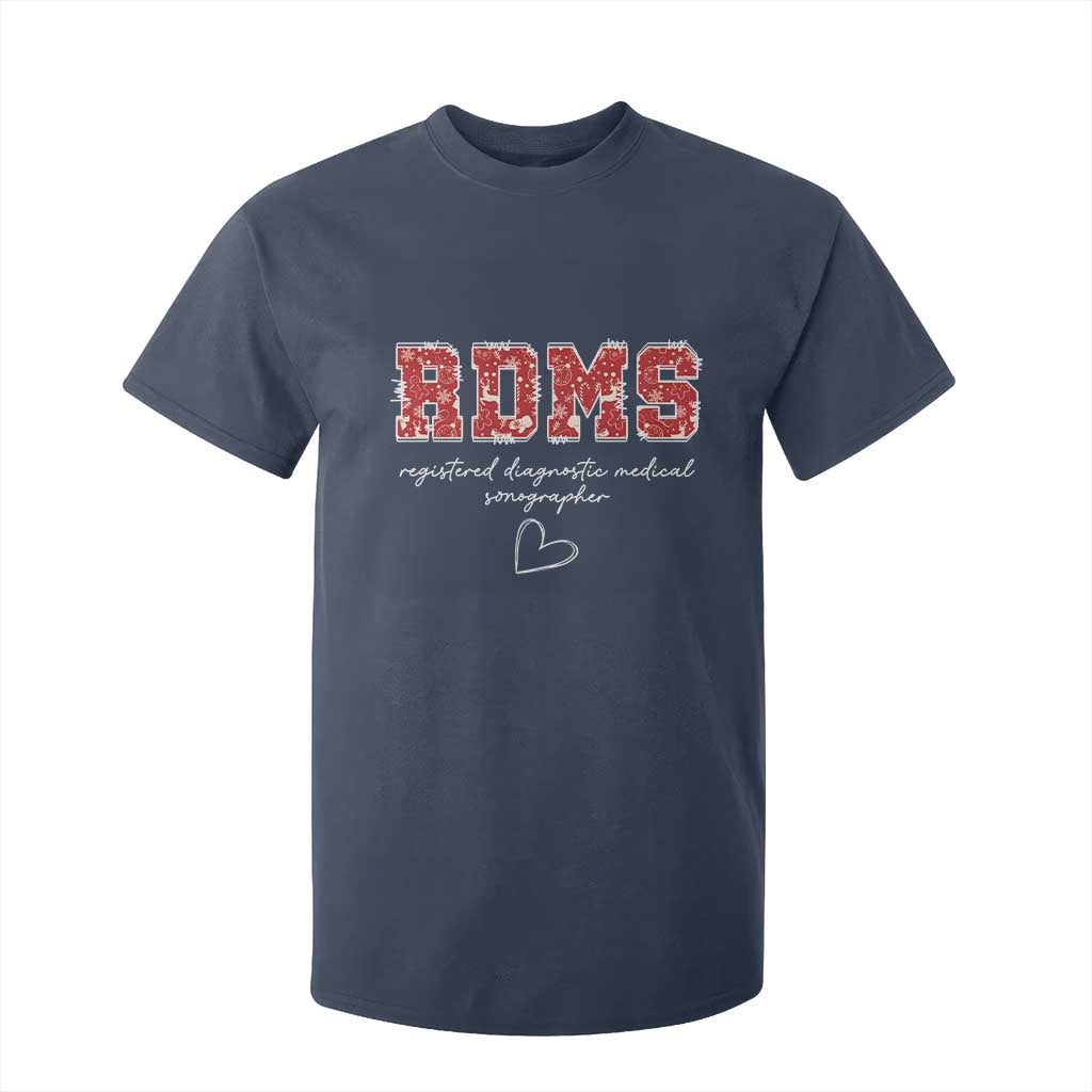 Christmas Sonographer T Shirt For Kid RDMS Ultrasound Tech Technologist Gift TS10 Navy Print Your Wear
