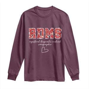 Christmas Sonographer Long Sleeve Shirt RDMS Ultrasound Tech Technologist Gift TS10 Maroon Print Your Wear