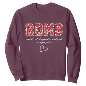 Christmas Sonographer Sweatshirt RDMS Ultrasound Tech Technologist Gift TS10 Maroon Print Your Wear