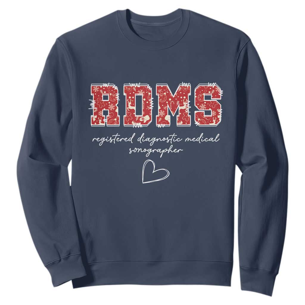 Christmas Sonographer Sweatshirt RDMS Ultrasound Tech Technologist Gift TS10 Navy Print Your Wear